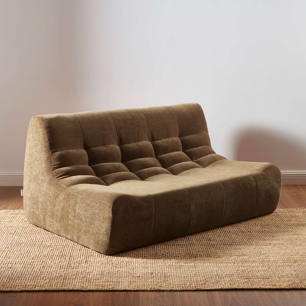 Banquette modulable 2 places velours marron