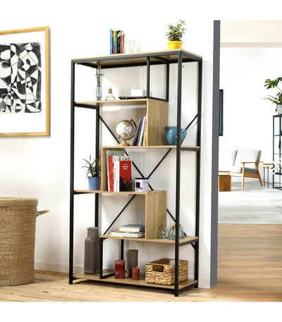 Bibliothèque avec étagères 6 niveaux H160 cm