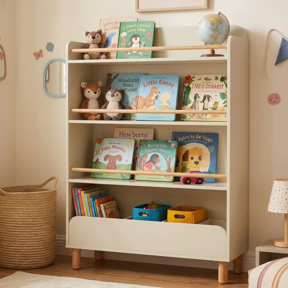 Bibliothèque enfant beige 75x131 cm