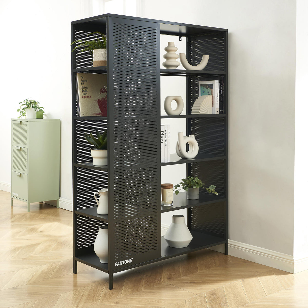 Bibliothèque métal gris anthracite H180 cm