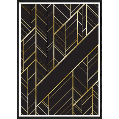 Tableau Art déco avec cadre noir – Taille 32x42