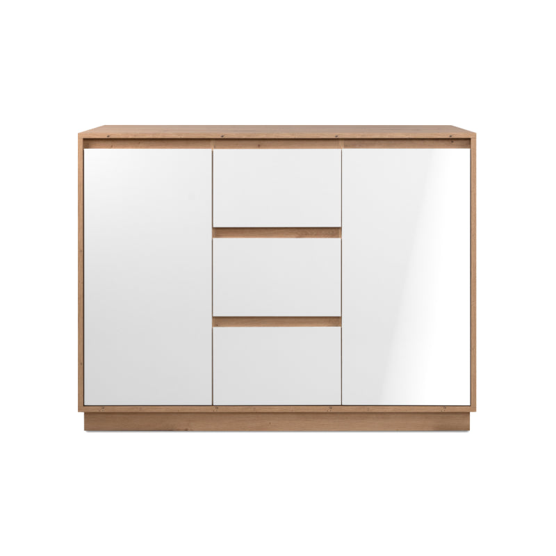 Buffet en bois 2 portes 3 tiroirs L117 – Fabriqué en Europe