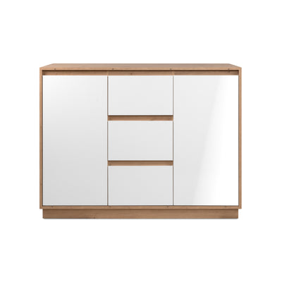 Buffet en bois 2 portes 3 tiroirs L117 – Fabriqué en Europe