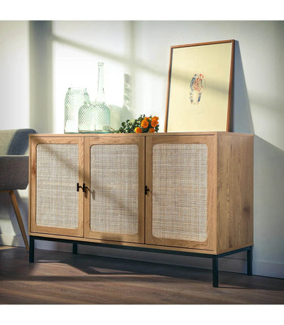 Buffet 3 Portes Cannage Rotin L120 cm