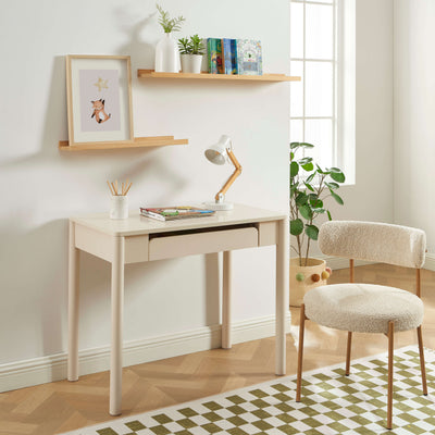 Bureau enfant beige 1 tiroir 90 cm