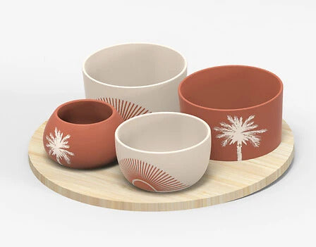 Juego de aperitivo de 4 tazas