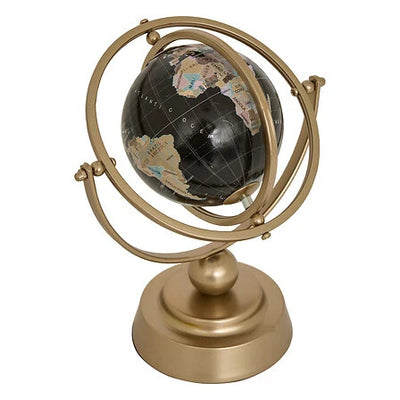 Globe terrestre à poser en métal doré H25