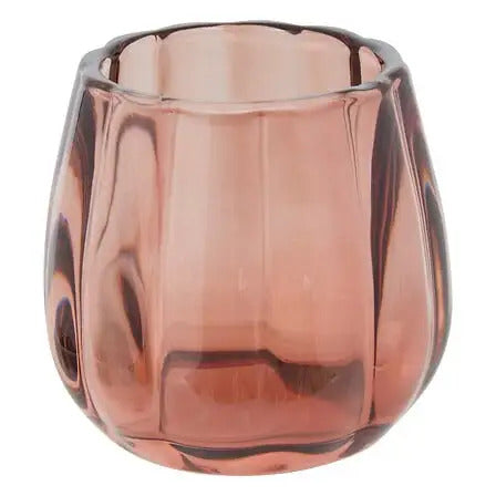 Photophore en verre marron H9