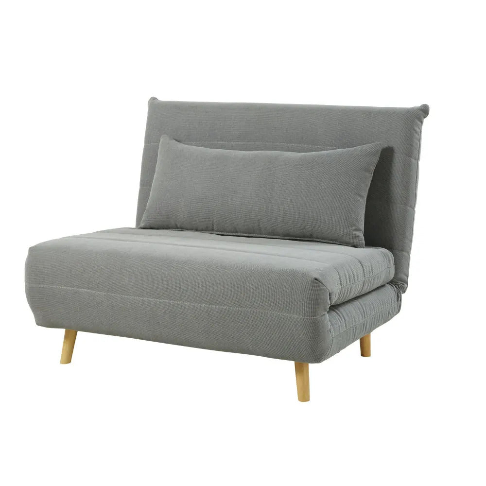 Banquette convertible 1 places en tissu gris