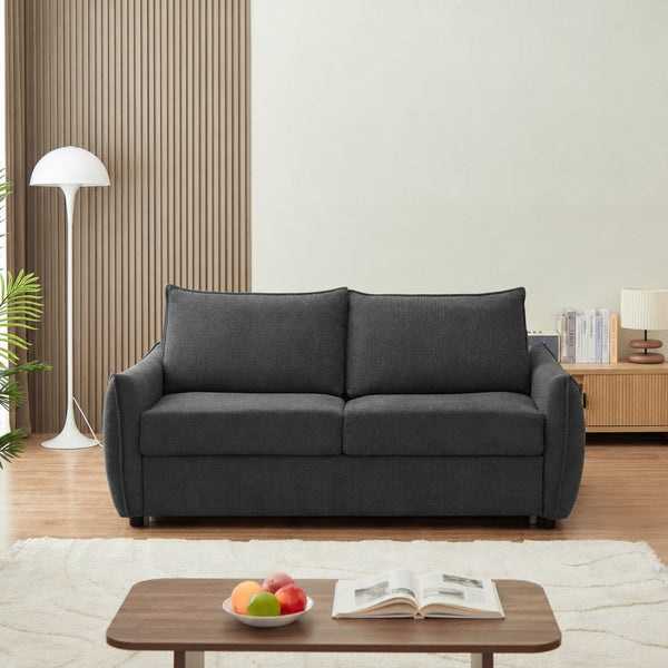 Canapé convertible express 140cm tissus gris foncé