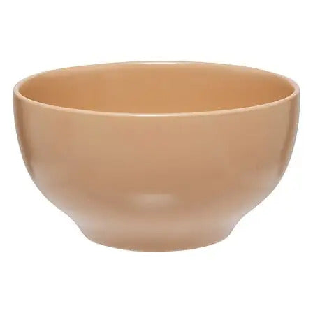 Bol beige en céramique de 45 cl, vu de dessus et de côté