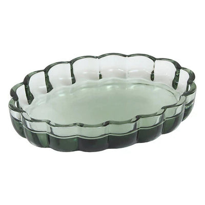 Porte savon en verre vert
