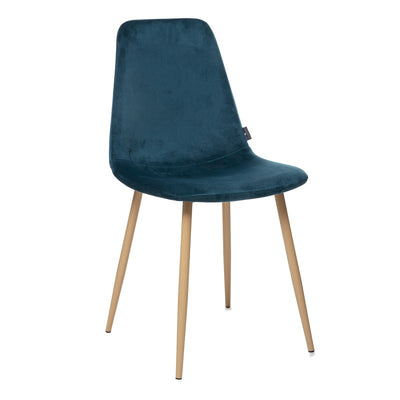 Chaise Bleu canard en velours
