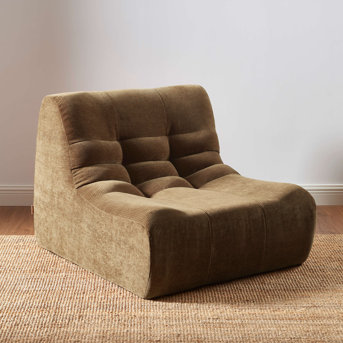 Chauffeuse modulable 1 place velours marron
