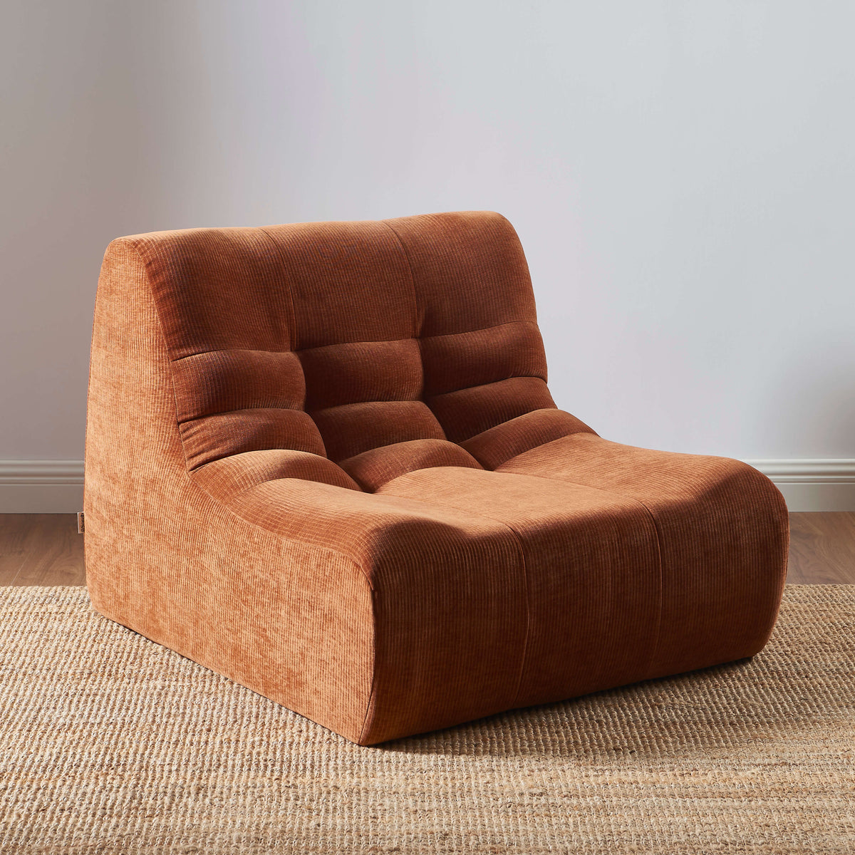 Chauffeuse modulable 1 place velours terracotta