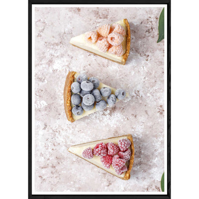 Tableau Cheesecake avec cadre noir POP – Taille 32x42