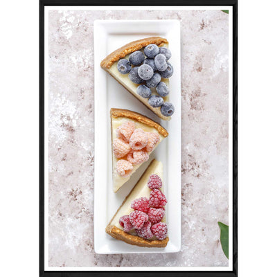 Tableau Cheesecake avec cadre noir POP – Taille 32x42