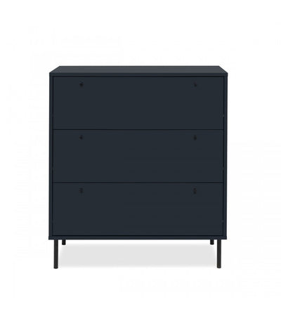 Commode en bois bleu foncé 3 tiroirs – Fabriqué en Europe