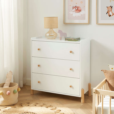 Commode enfant 3 tiroirs blanc 86 cm