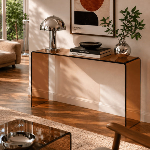 Consola de vidrio templado caramelo 110 cm