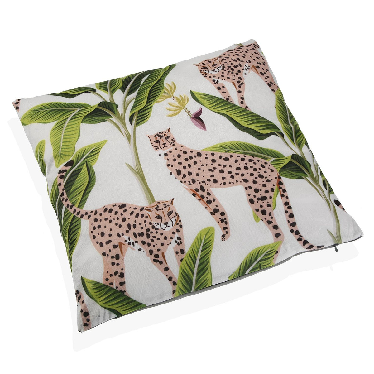 Coussin imprimé Guépards 45×45 déhoussable