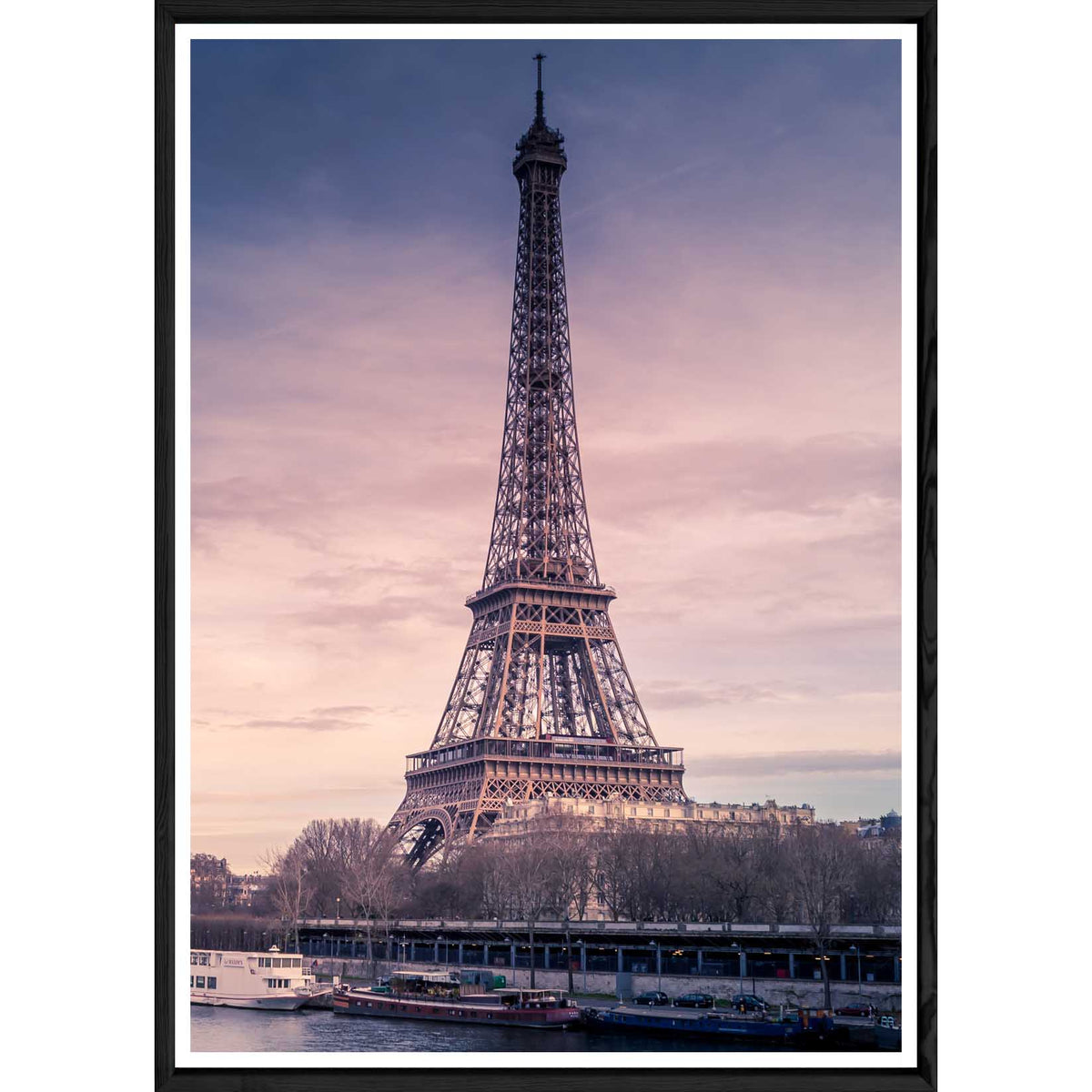 Tableau Paris avec cadre noir POP – Taille 32x42