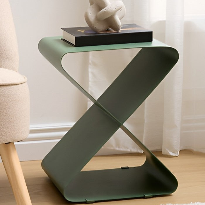 Table basse/ table d'appoint en métal vert olive