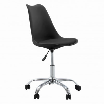 Fauteuil de bureau noir réglable avec roulette