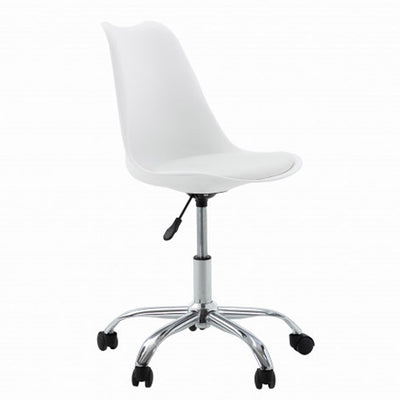 Fauteuil de bureau blanc réglable avec roulette
