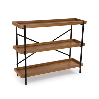 Etagère en bois moyen et métal noir H100