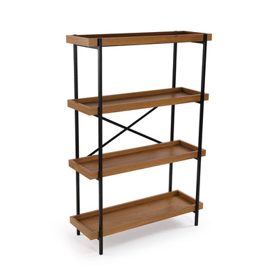Etagère en bois moyen et métal noir H120