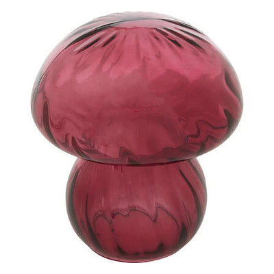 Déco à poser champignon en verre  prune H16