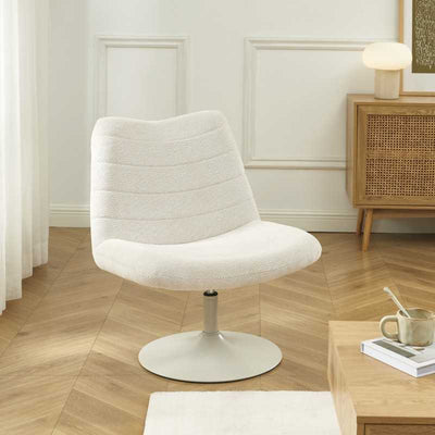 Fauteuil rotatif ANTAR tissu beige