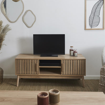 Meuble TV en bois L118 x P40 x H48 cm