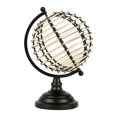Globe en métal et rotin H30