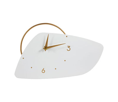 Horloge art deco blanche et dorée L30
