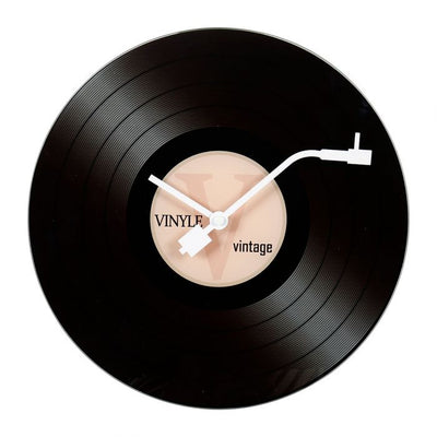 Horloge en verre vinyle noire D30