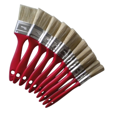 Jeu de 10 pinceaux assortis manche bois PP