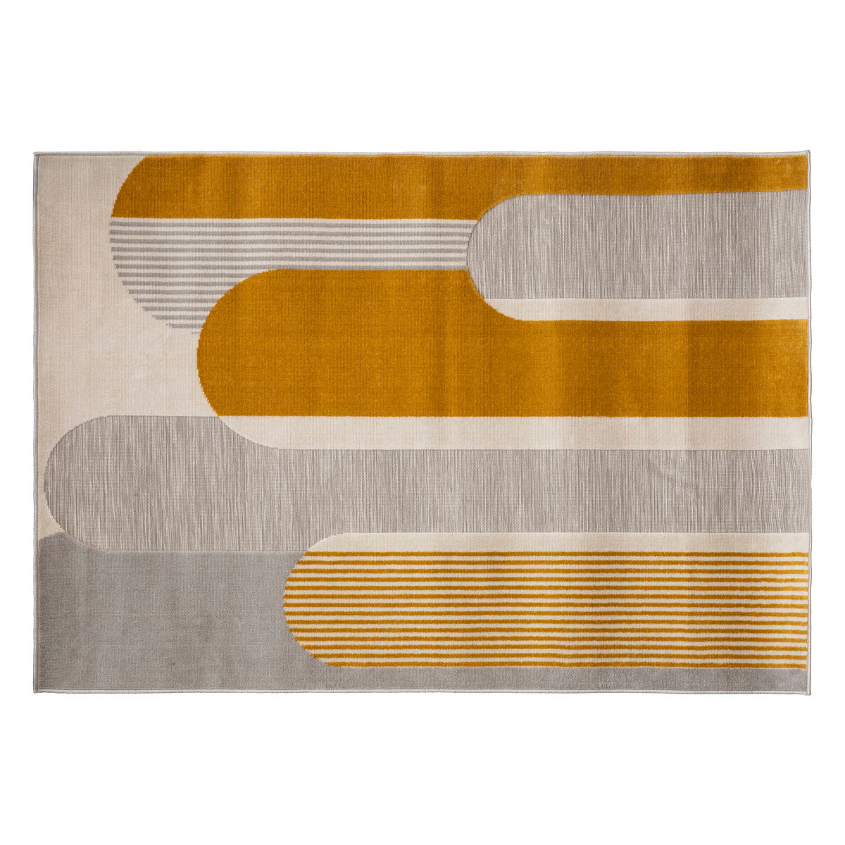 Tapis 120x170 jaune motif art déco