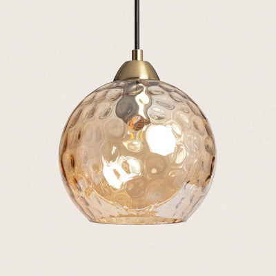 Suspension en verre ambré D20