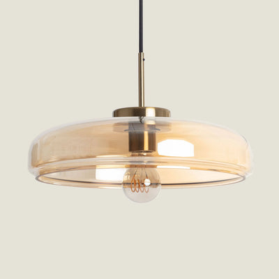 Suspension en verre ambré D34