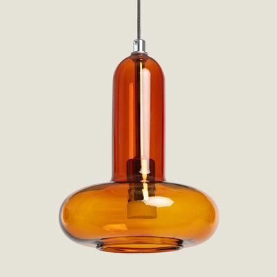 Suspension en verre art déco ambre