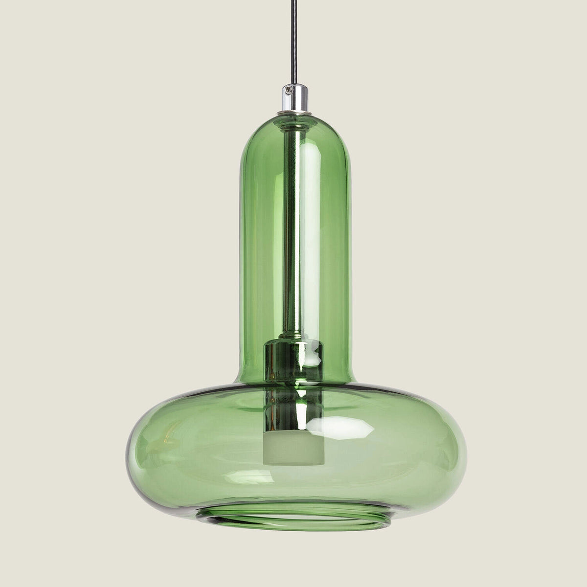 Suspension en verre art déco vert
