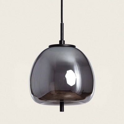 Suspension en verre fumé gris D20