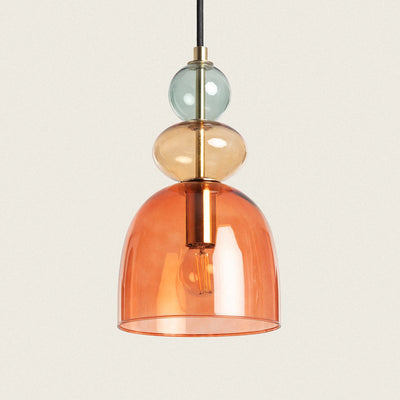 Suspension en verre terracotta D15