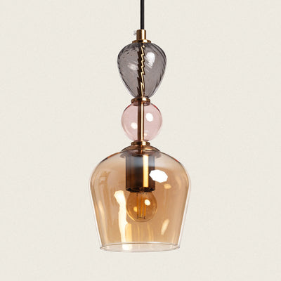 Suspension en verre multicolore D15