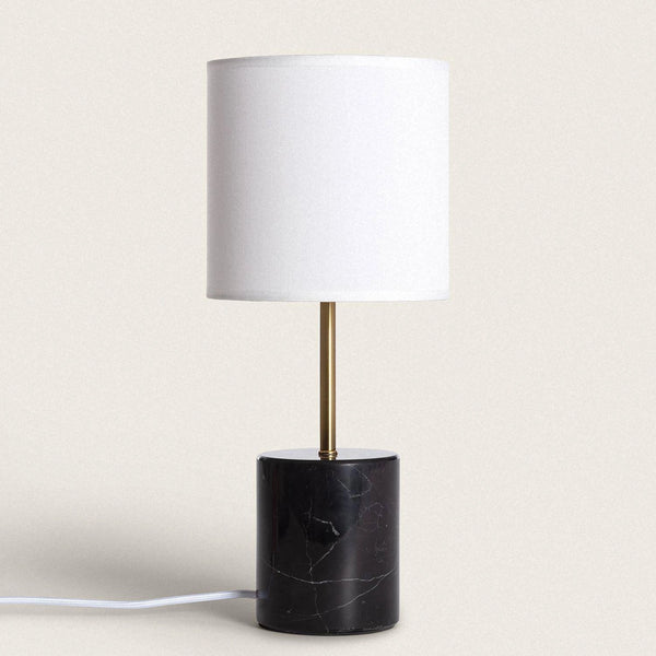 Lampe en marbre noir véritable et métal doré H40
