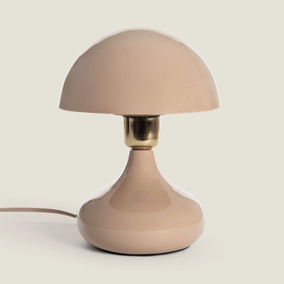Lampe champignon en métal beige et doré H23