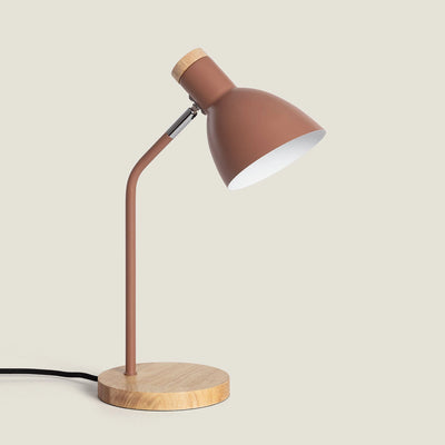 Lampe en bois et métal terracotta H38