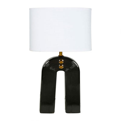 Lampe en céramique ARC noire H45
